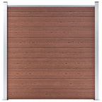 Pannello Recinzione WPC 5 Quadrati 1 Inclinato 965x186 cm Marrone