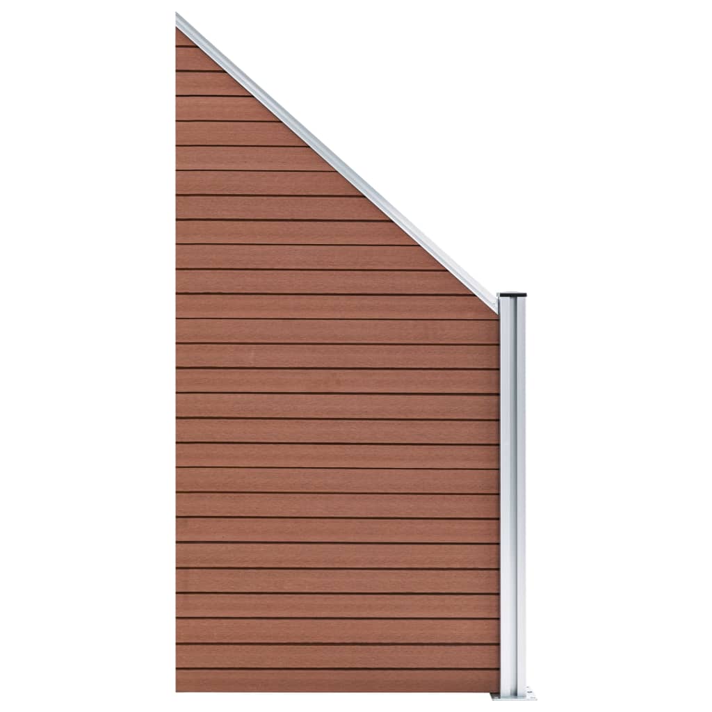 Pannello Recinzione WPC 7 Quadrati 1 Inclinato 1311x186cm Marrone