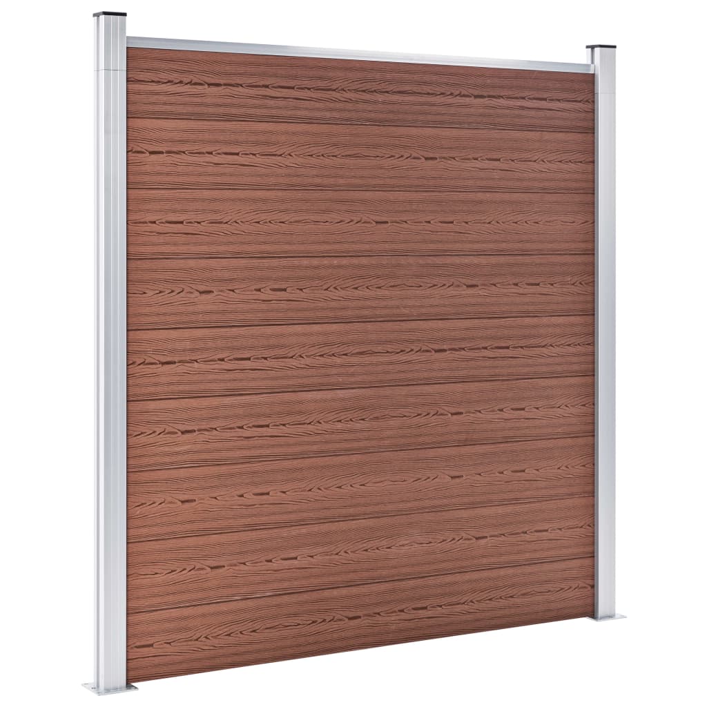 Pannello Recinzione WPC 7 Quadrati 1 Inclinato 1311x186cm Marrone