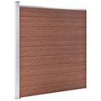 Pannello Recinzione WPC 7 Quadrati 1 Inclinato 1311x186cm Marrone