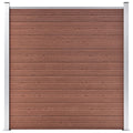 Pannello Recinzione WPC 8 Quadrati 1 Inclinato 1484x186cm Marrone