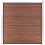 Pannello Recinzione WPC 8 Quadrati 1 Inclinato 1484x186cm Marrone