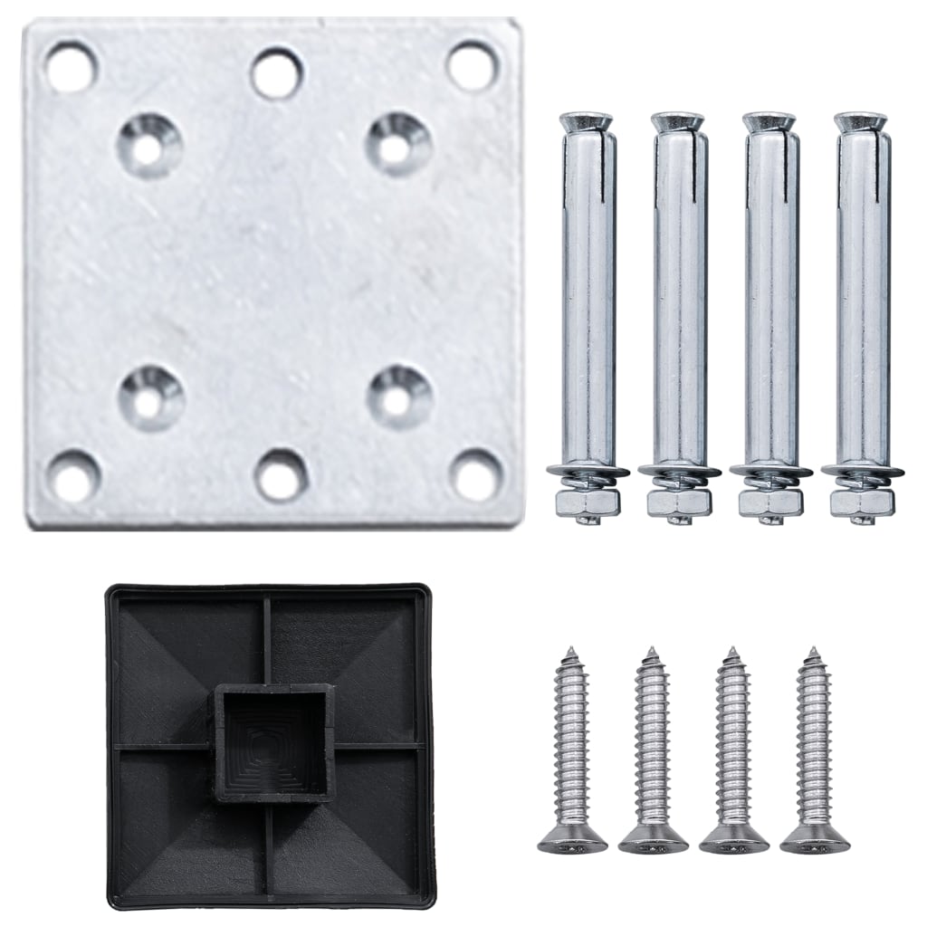 Pannello Recinzione WPC 2 Quadrati 1 Inclinato 446x186 cm Grigio