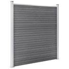 Pannello Recinzione WPC 2 Quadrati 1 Inclinato 446x186 cm Grigio