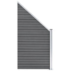 Pannello Recinzione WPC 2 Quadrati 1 Inclinato 446x186 cm Grigio