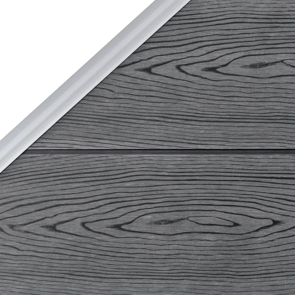 Pannello Recinzione WPC 2 Quadrati 1 Inclinato 446x186 cm Grigio