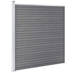 Pannello Recinzione WPC 3 Quadrati 1 Inclinato 619x186 cm Grigio