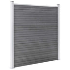 Pannello Recinzione WPC 3 Quadrati 1 Inclinato 619x186 cm Grigio