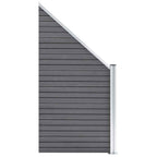 Pannello Recinzione WPC 3 Quadrati 1 Inclinato 619x186 cm Grigio