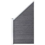 Pannello Recinzione WPC 3 Quadrati 1 Inclinato 619x186 cm Grigio