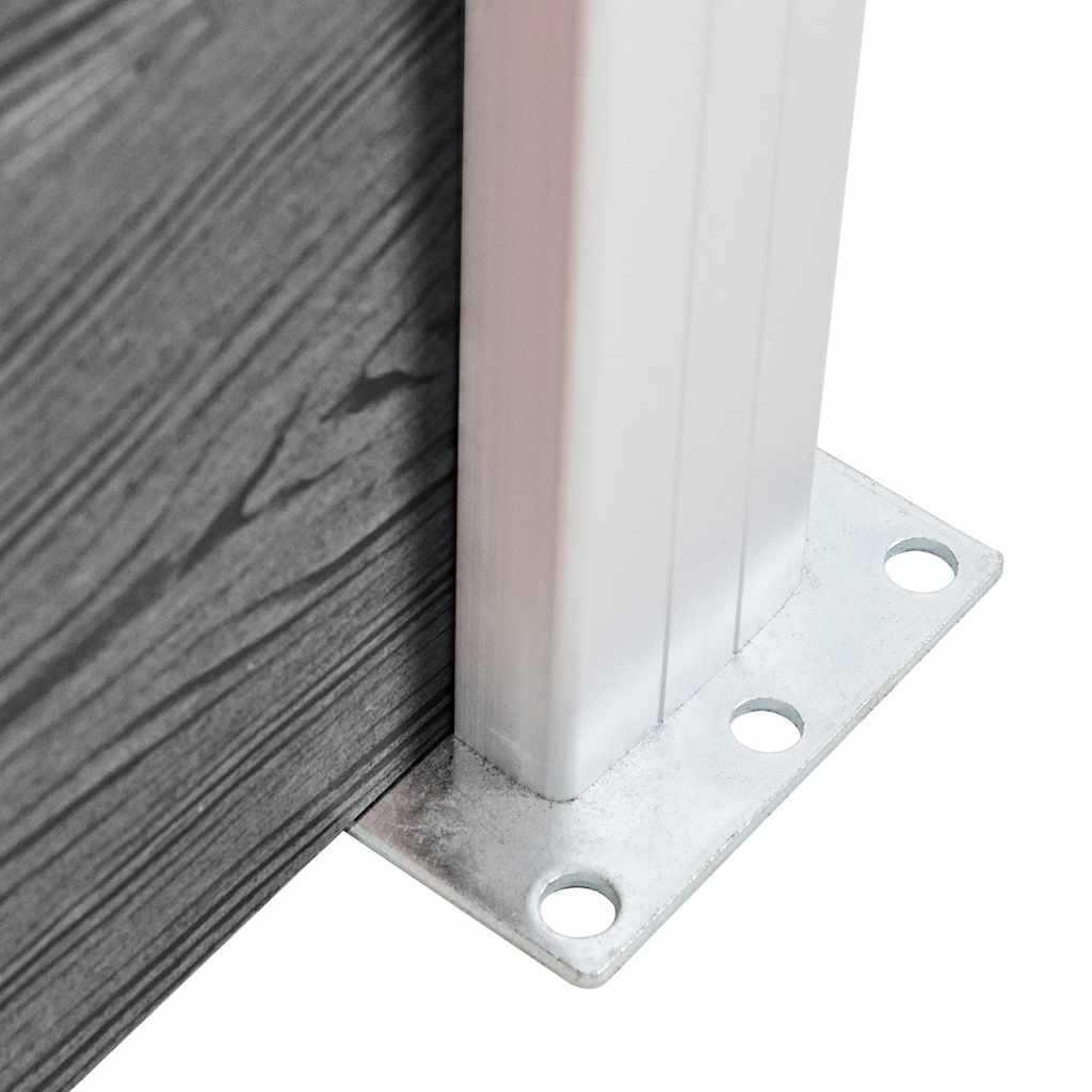 Pannello Recinzione WPC 3 Quadrati 1 Inclinato 619x186 cm Grigio