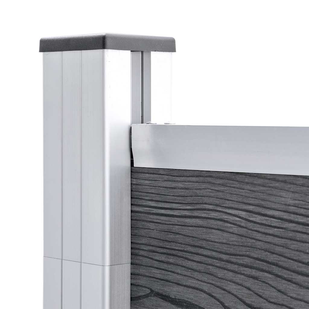 Pannello Recinzione WPC 3 Quadrati 1 Inclinato 619x186 cm Grigio