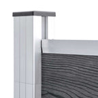 Pannello Recinzione WPC 3 Quadrati 1 Inclinato 619x186 cm Grigio
