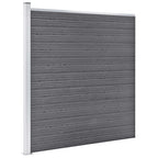Pannello Recinzione WPC 4 Quadrati 1 Inclinato 792x186 cm Grigio