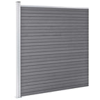 Pannello Recinzione WPC 4 Quadrati 1 Inclinato 792x186 cm Grigio