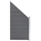 Pannello Recinzione WPC 4 Quadrati 1 Inclinato 792x186 cm Grigio