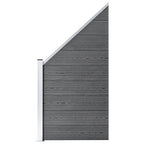 Pannello Recinzione WPC 4 Quadrati 1 Inclinato 792x186 cm Grigio