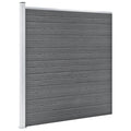 Pannello Recinzione WPC 6 Quadrati 1 Inclinato 1138x186cm Grigio