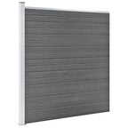 Pannello Recinzione WPC 6 Quadrati 1 Inclinato 1138x186cm Grigio
