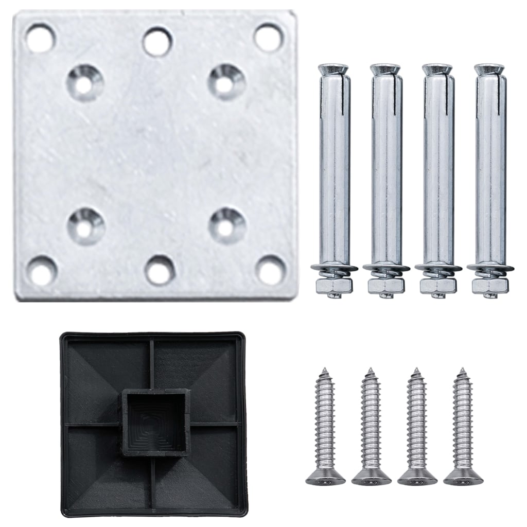 Pannello Recinzione WPC 8 Quadrati 1 Inclinato 1484x186cm Grigio