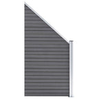 Pannello Recinzione WPC 8 Quadrati 1 Inclinato 1484x186cm Grigio