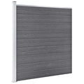Pannelli Recinzione WPC 9 Quadrati 1 Inclinato 1657x186cm Grigio