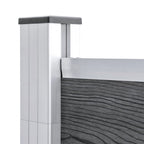Pannelli Recinzione WPC 9 Quadrati 1 Inclinato 1657x186cm Grigio