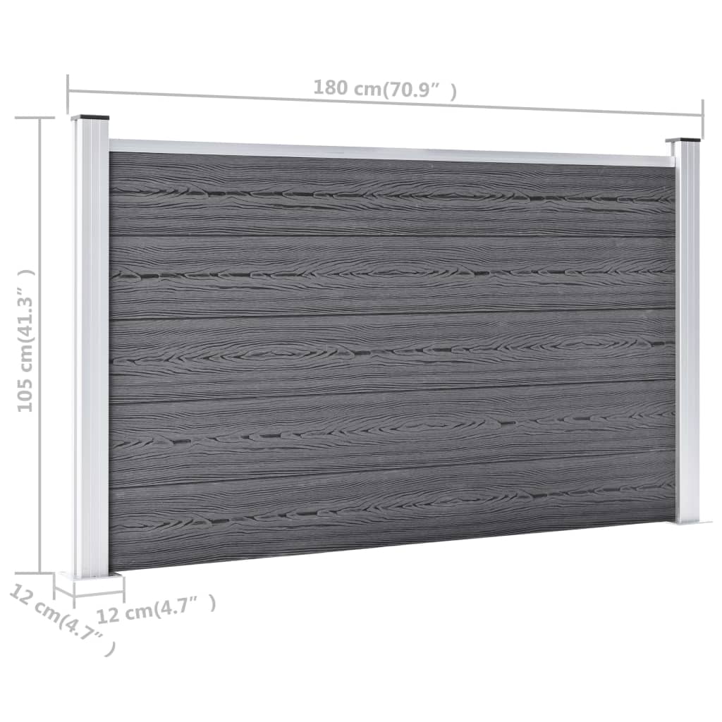 Recinzione da Giardino in WPC 526x106 cm Grigia