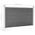 Recinzione da Giardino in WPC 872x106 cm Grigia