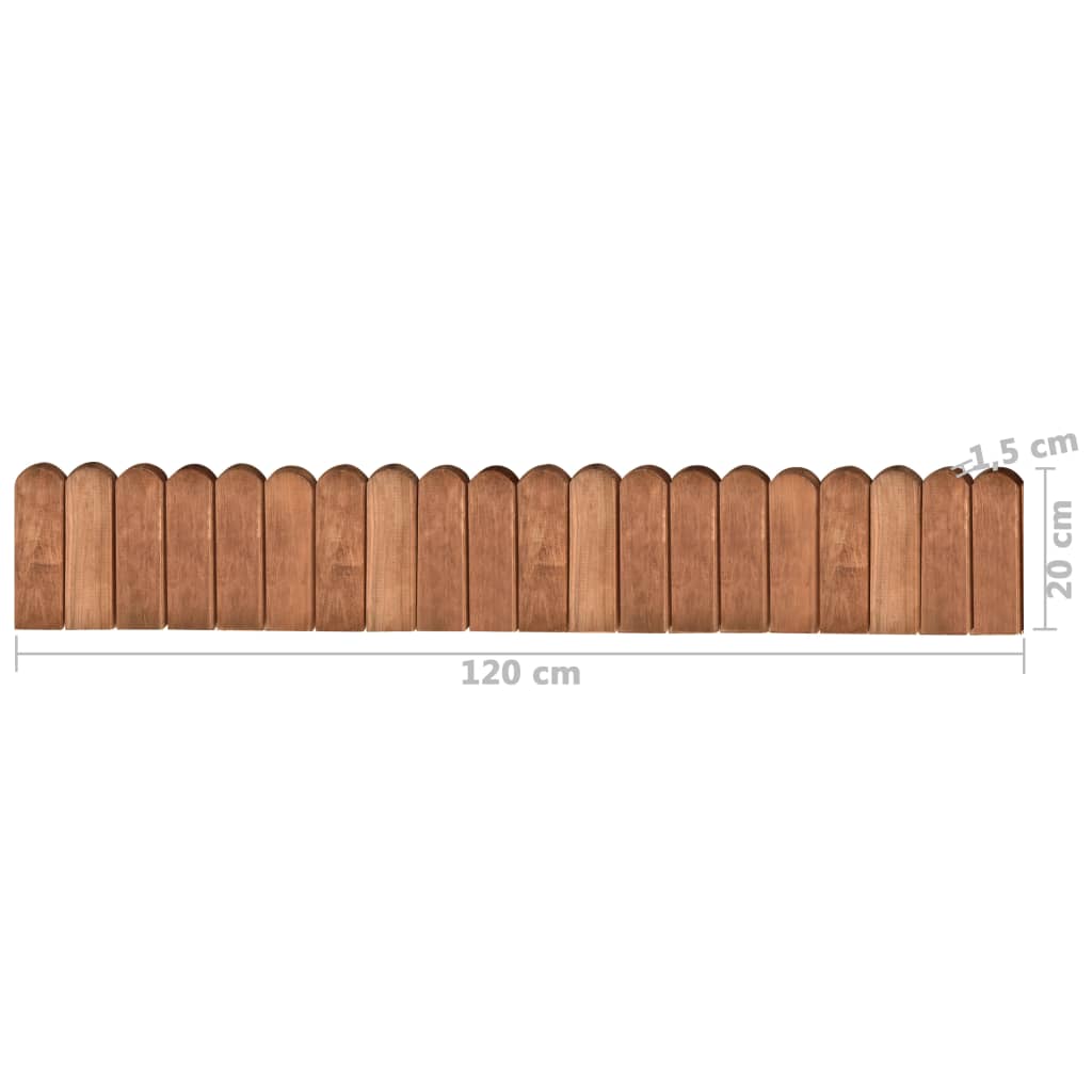 Rotoli di Bordura 3 pz 120 cm in Legno di Pino Impregnato