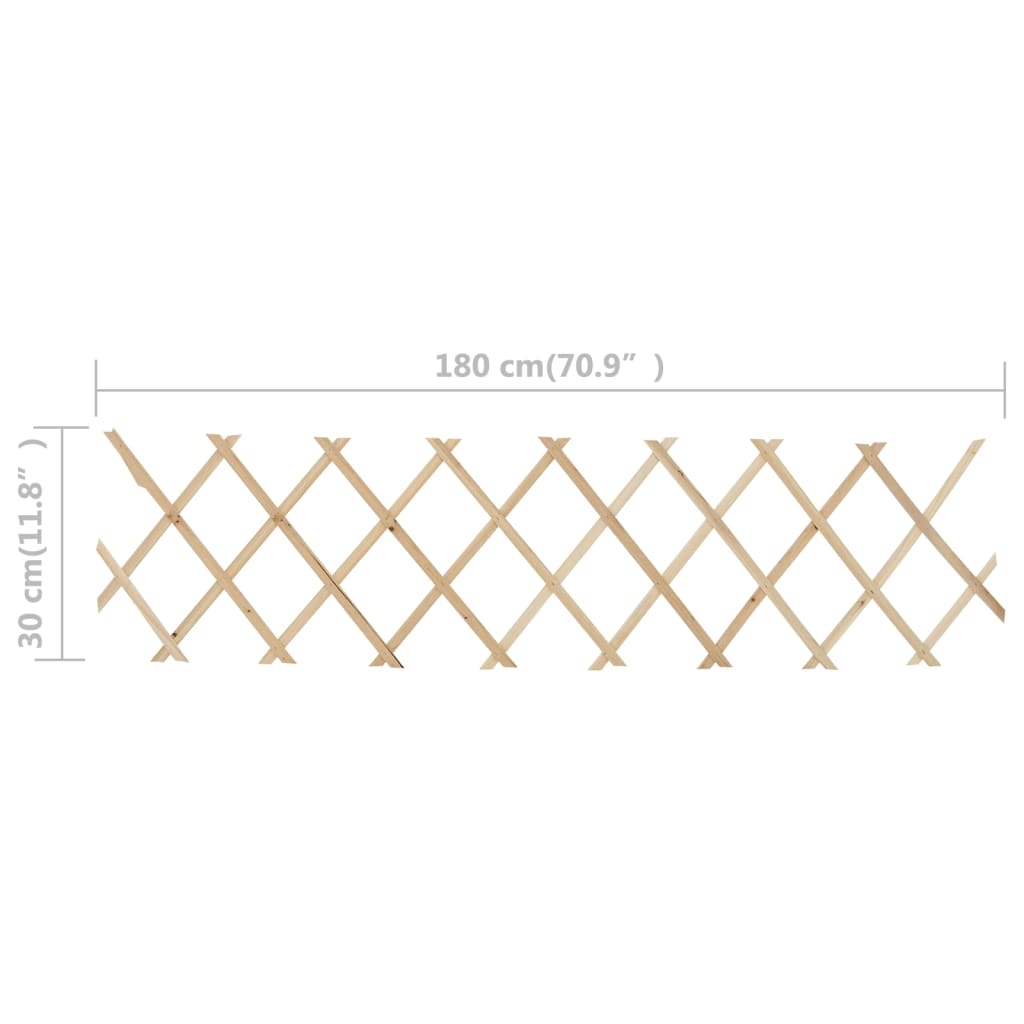 Recinzione a Traliccio in Legno di Abete 180x30 cm - Set 5 Pezzi