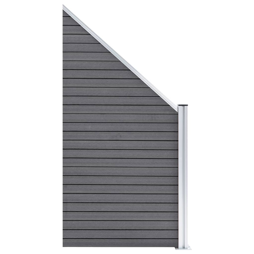 Pannello Recinzione WPC 1 Quadrato 1 Inclinato 273x186 cm Grigio
