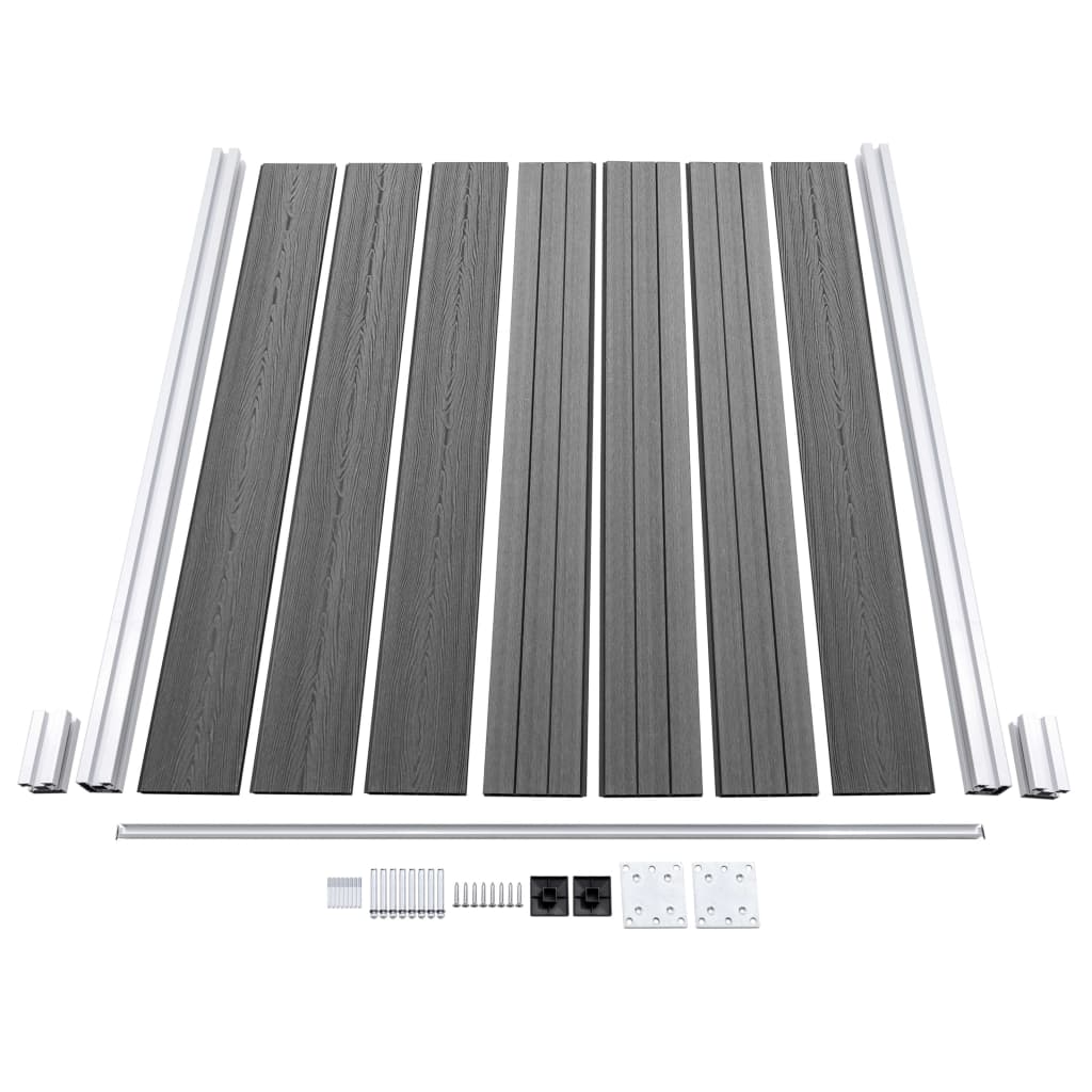 Pannello Recinzione WPC 1 Quadrato 1 Inclinato 273x186 cm Grigio