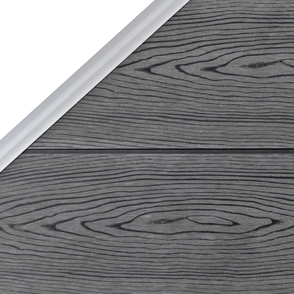 Pannello Recinzione WPC 1 Quadrato 1 Inclinato 273x186 cm Grigio