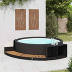 Bordo Spa Nero in Polyrattan e Legno d'Acacia