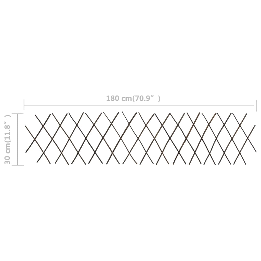 Recinzione a Traliccio in Salice 180x30 cm - Set 5 Pezzi