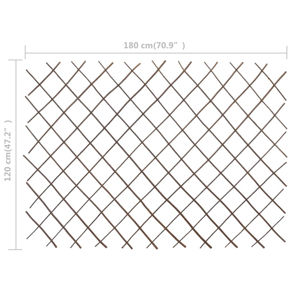 Recinzione a Traliccio in Salice 180x120 cm - Set 5 Pezzi