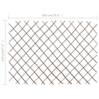Recinzione a Traliccio in Salice 180x120 cm - Set 5 Pezzi