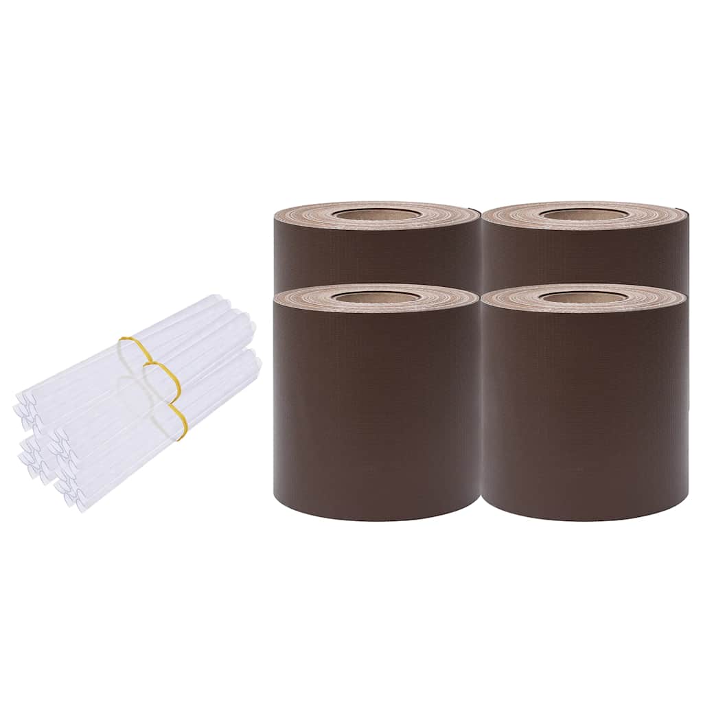 Recinzione Frangivento 4 pz PVC 35x0,19m Marrone