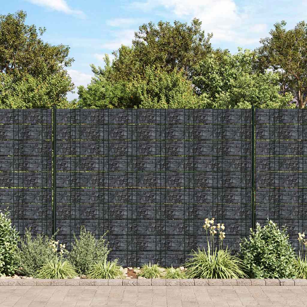 Recinzione Frangivento da Giardino PVC 70x0,19 m Grigio Pietra