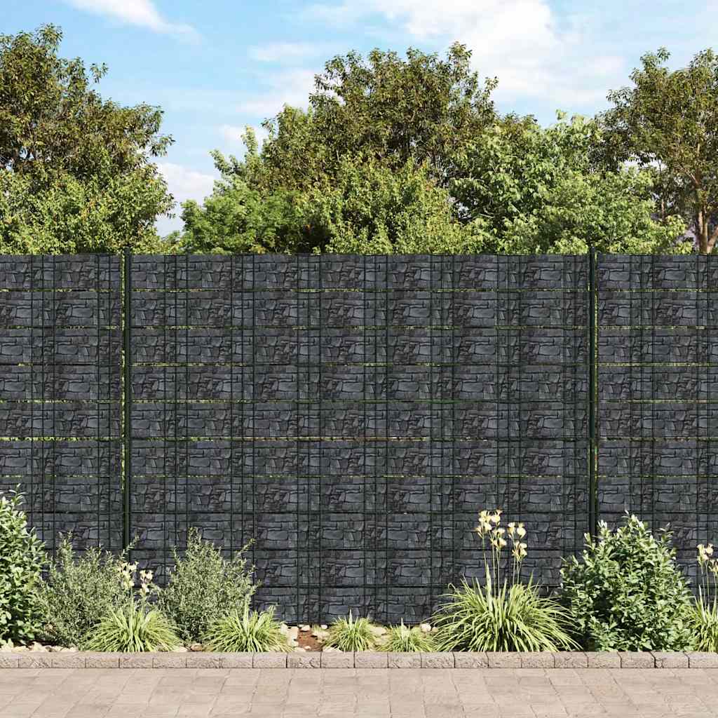 Recinzione Frangivento 4 pz in PVC 35x0,19m Grigio Pietra