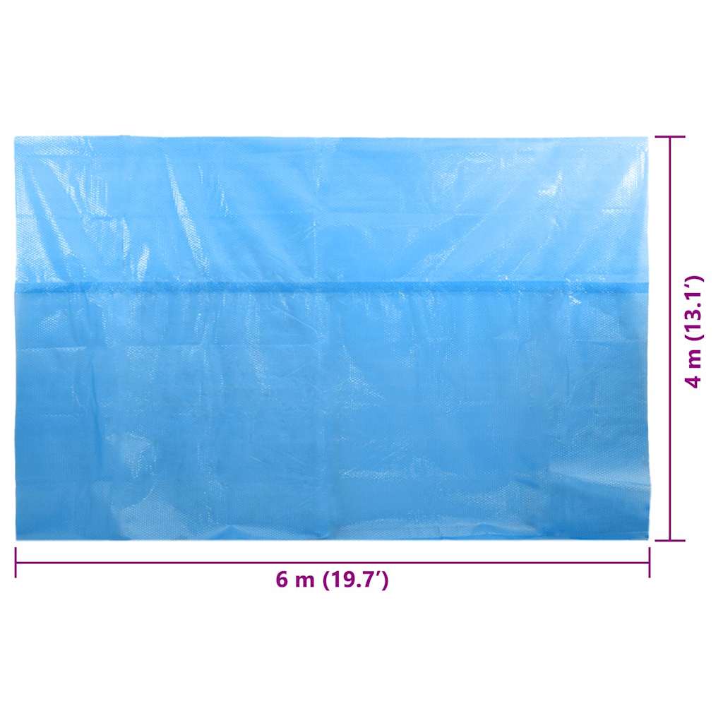 Copripiscina Solare Rettangolare 600x400 cm PE Blu