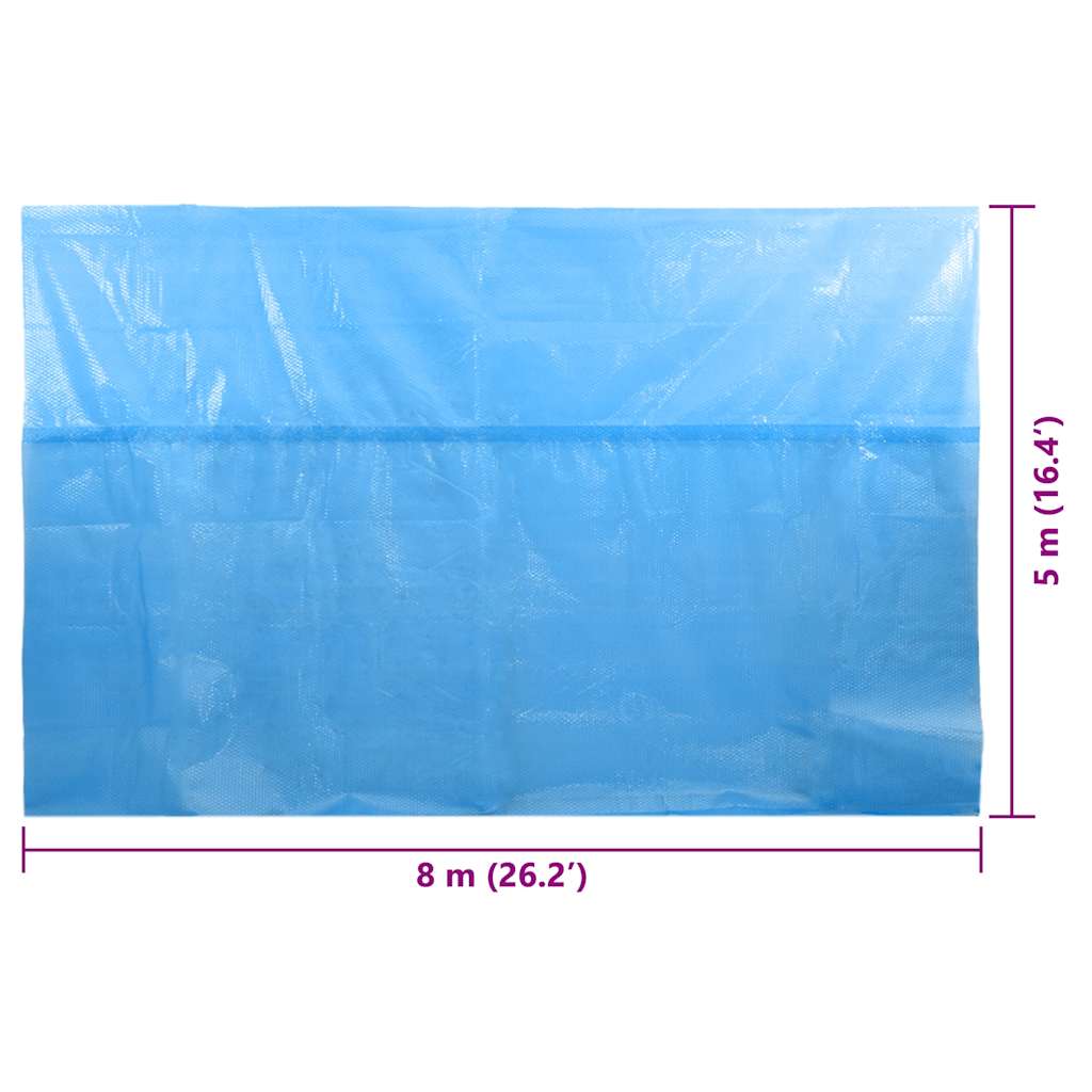 Copripiscina Solare Rettangolare 800x500 cm PE Blu