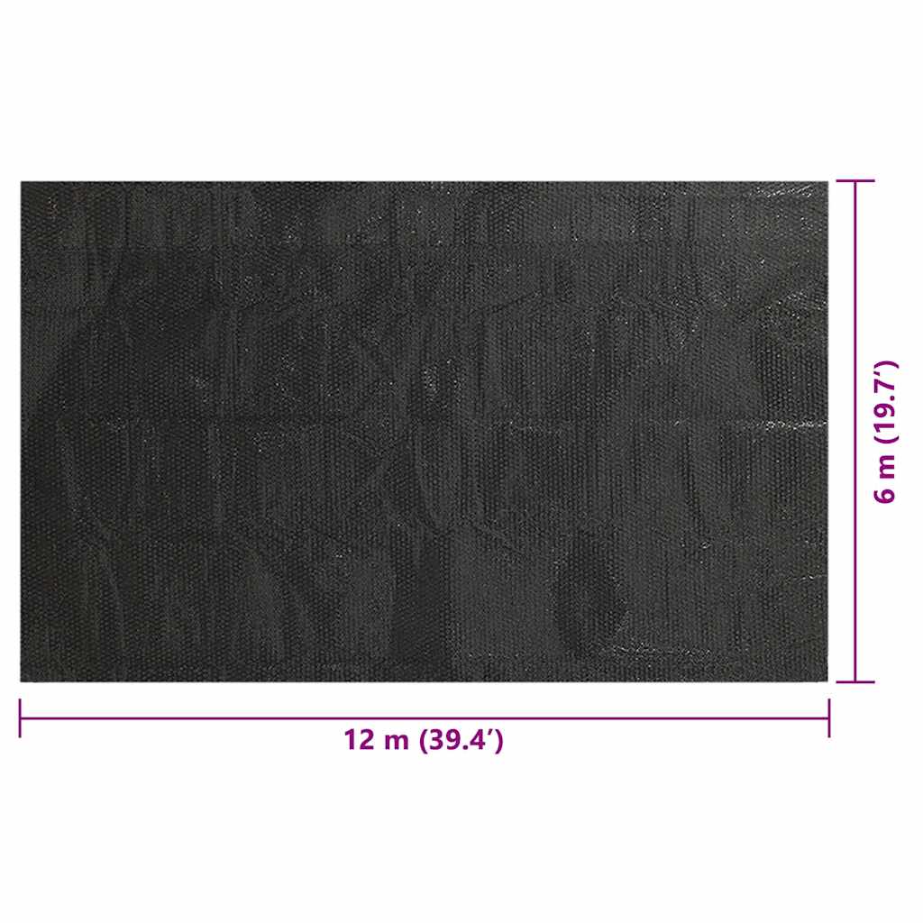 Copripiscina Rettangolare 1200x600 cm in PE Nero
