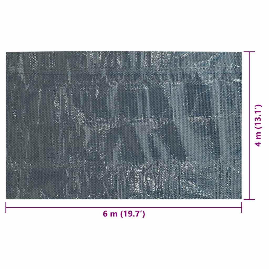Pellicola Galleggiante Solare PE Piscina 600x400 cm Nero e Blu