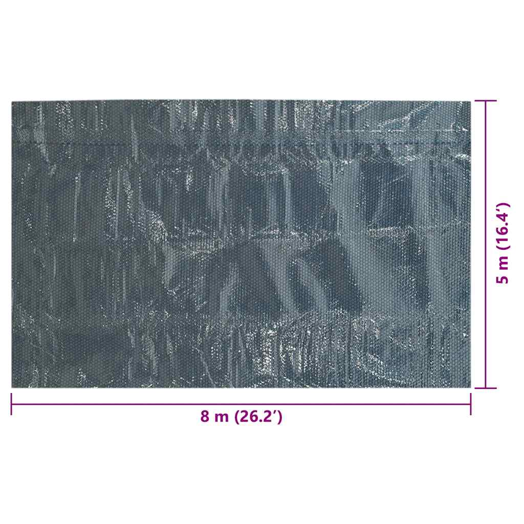 Pellicola Galleggiante Solare PE Piscina 800x500 cm Nero e Blu