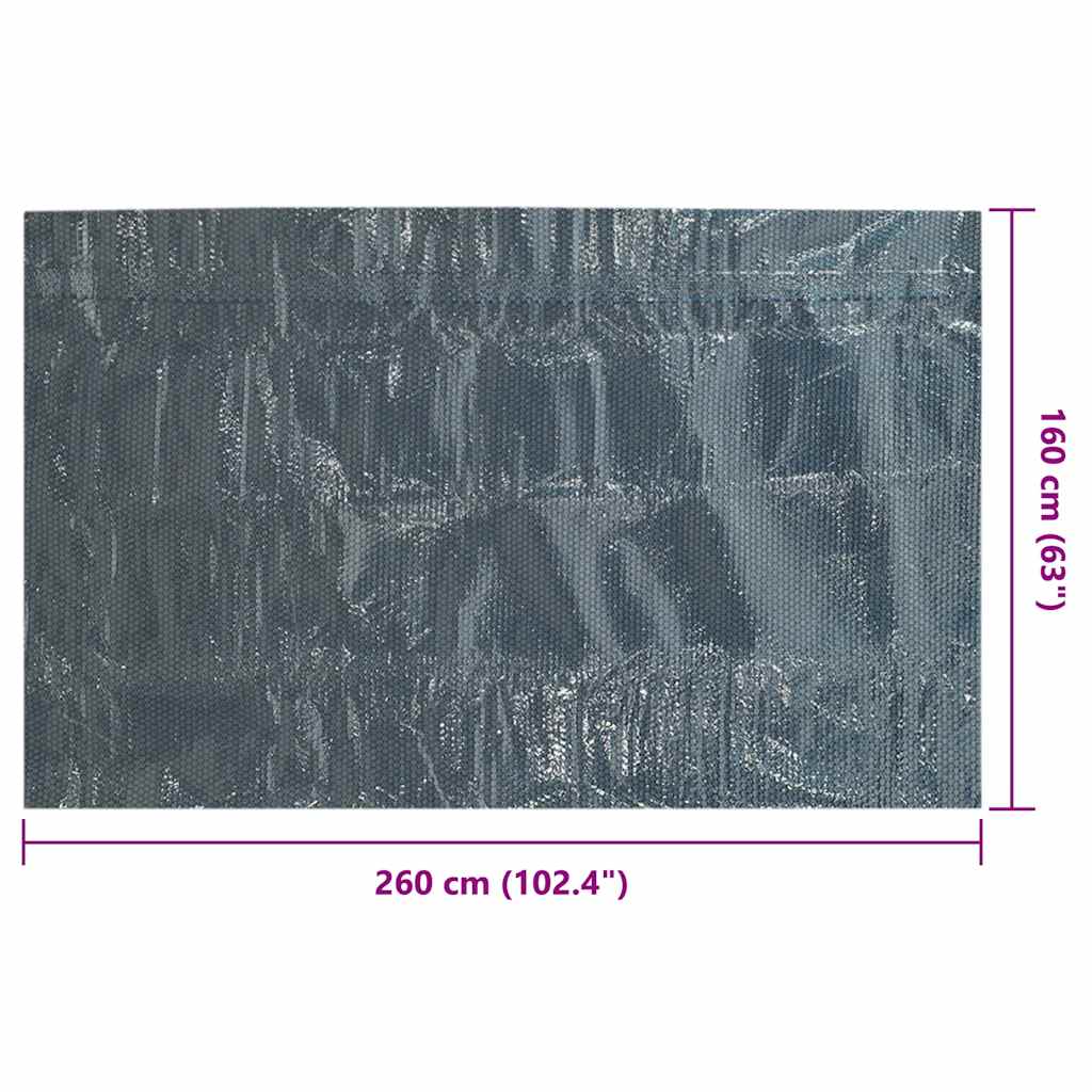 Pellicola Galleggiante Solare PE Piscina 260x160 cm Nero e Blu