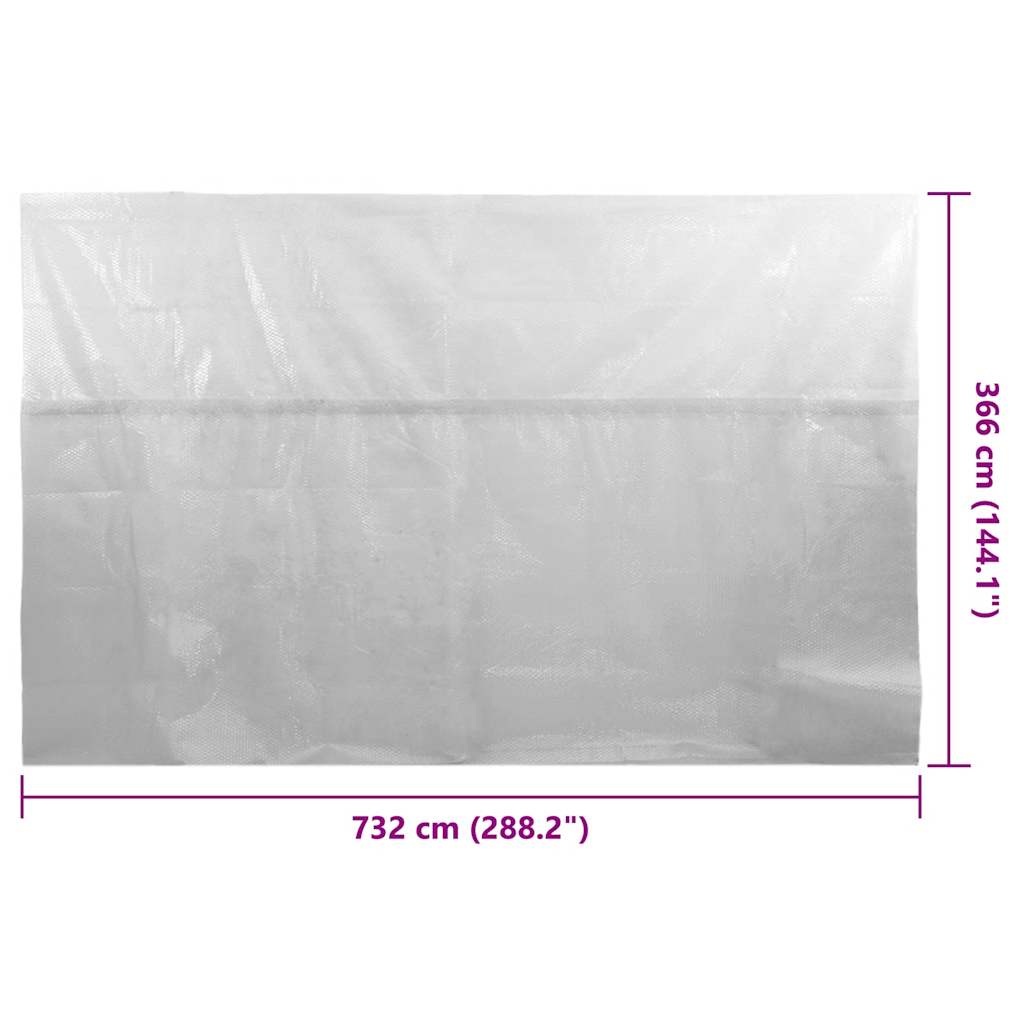 Pellicola Galleggiante Solare PE Piscina 732x366 cm Grigia