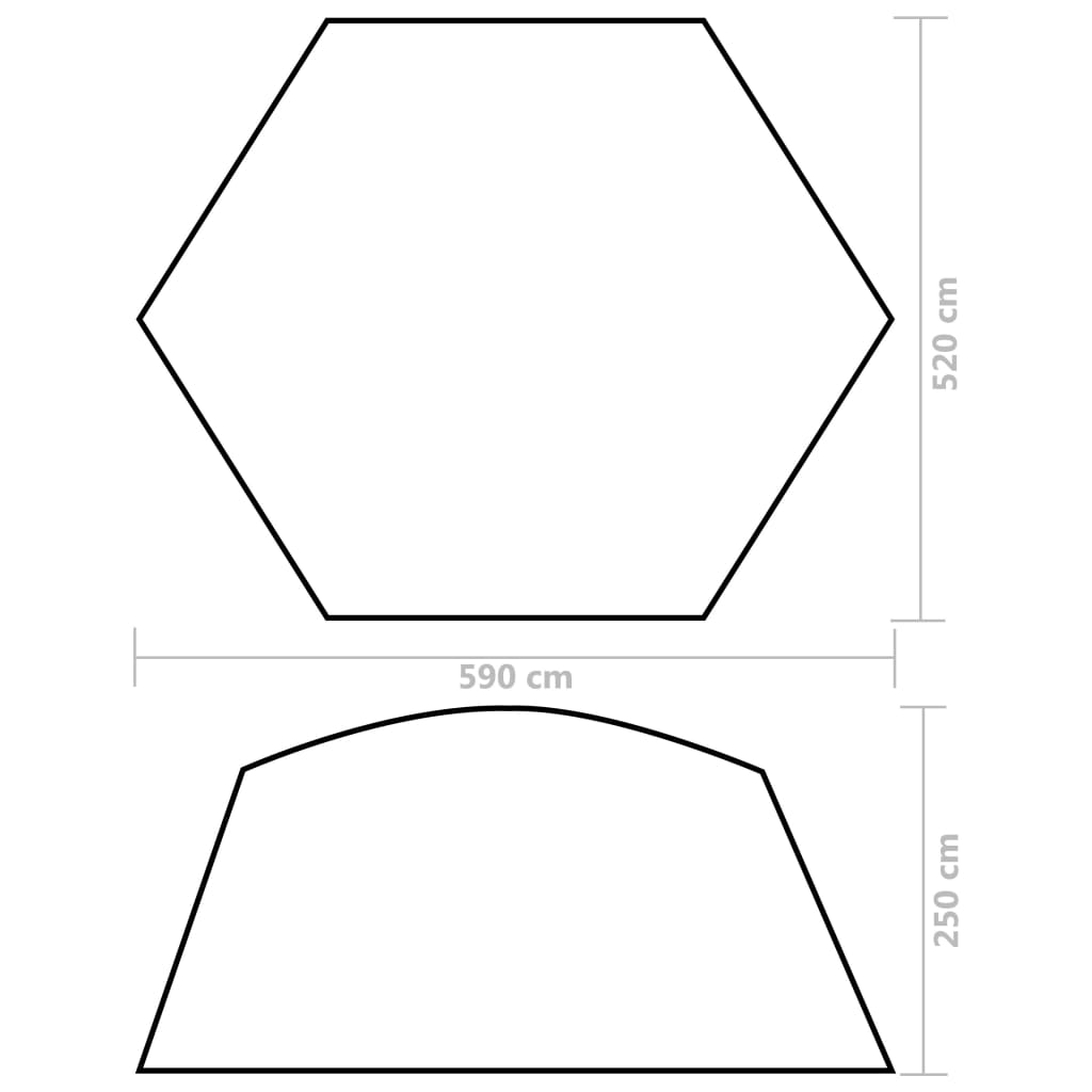 Tenda per Piscina in Tessuto 590x520x250 cm Gialla