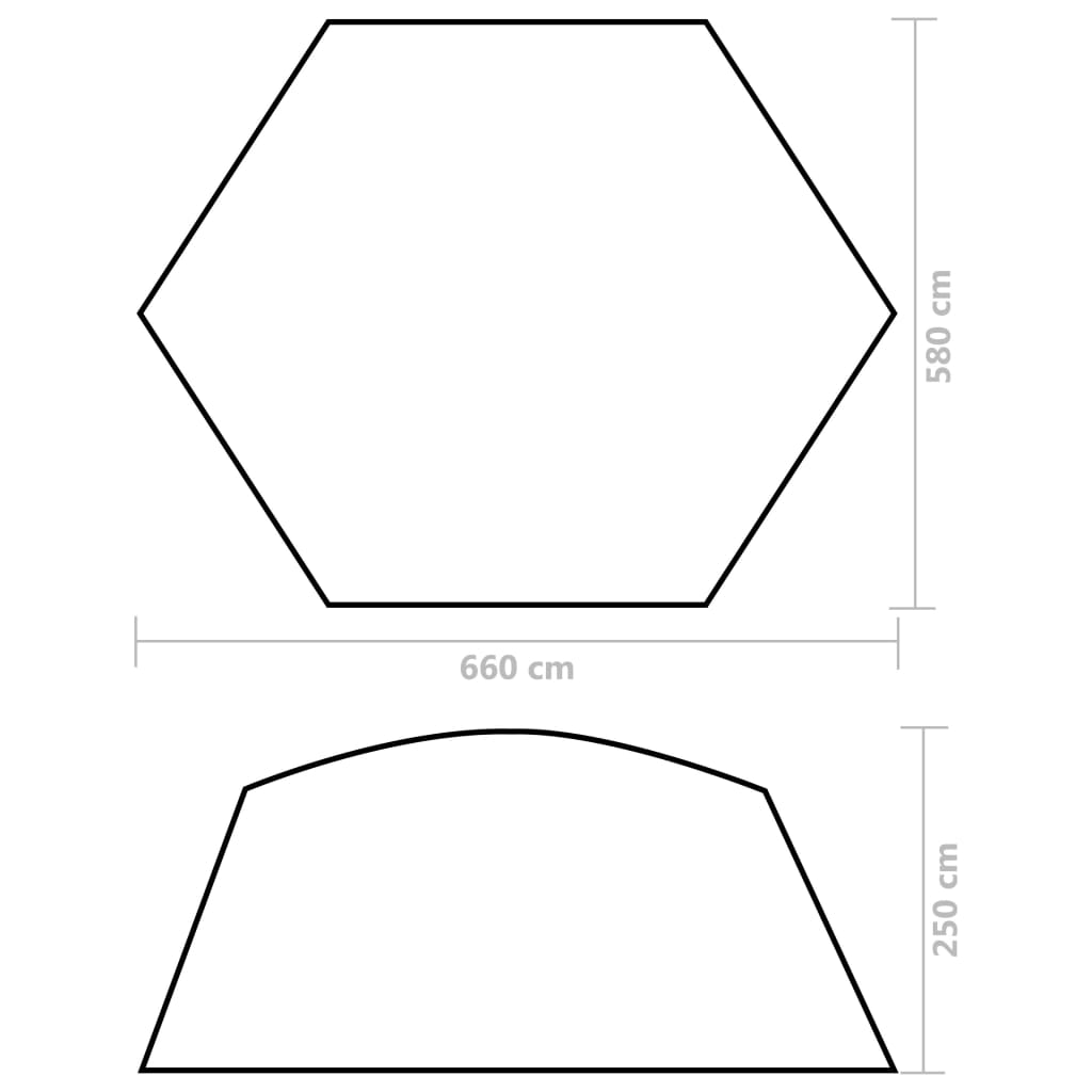 Tenda per Piscina 660x580x250 cm Grigia